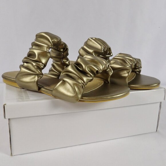 Mod X Gathered Strap Sandals Metallic Gold - Picture 2 of 8